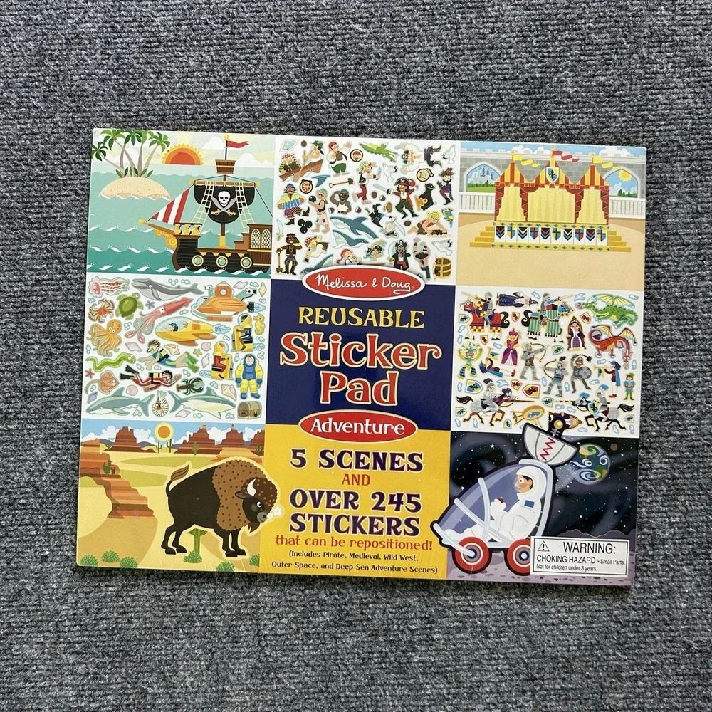 Melissa & Doug Reusable Sticker Pad Habitats Adventure Lot 2 Pads Stickers New